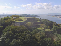 米子城跡上空からの写真