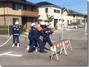 放水訓練のようす