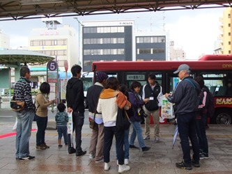 当日のようす。米子市巡回バス「だんだんバス」に乗りました。