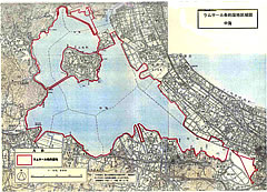 中海のラムサール条約登録湿地区域図