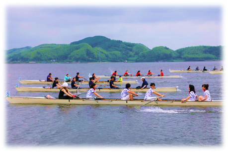 米子市民レガッタレース風景