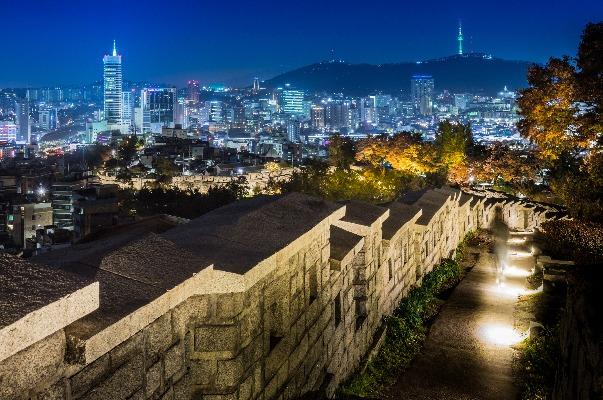 ナクサンコンウォンから見たトンデムンの夜景の写真