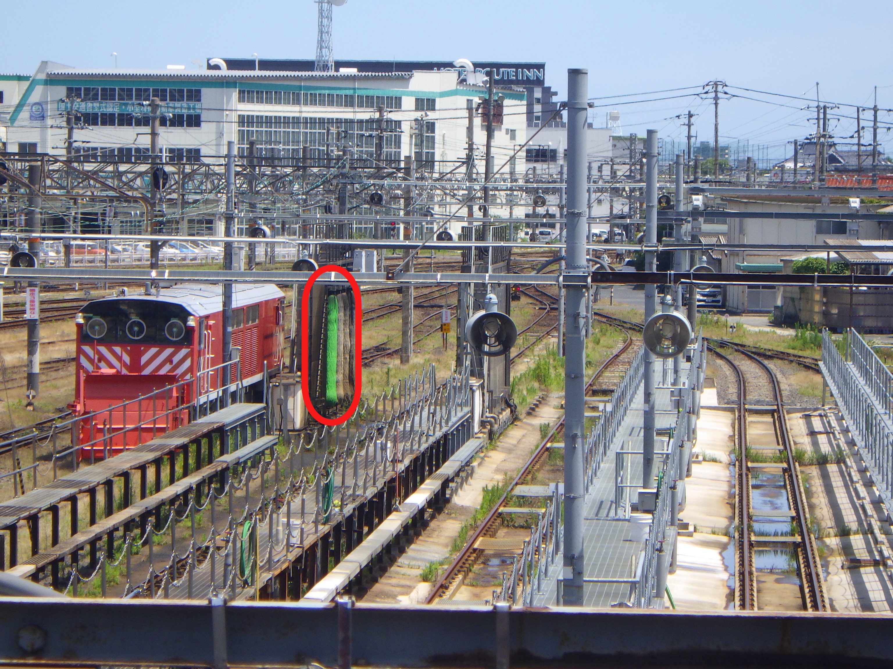 がいなロード駅南側階段からの景色