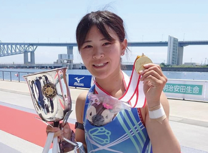 昨年5月の東京の海の森水上競技場で行なわれた全日本ローイング選手権大会女子シングルスカルで優勝