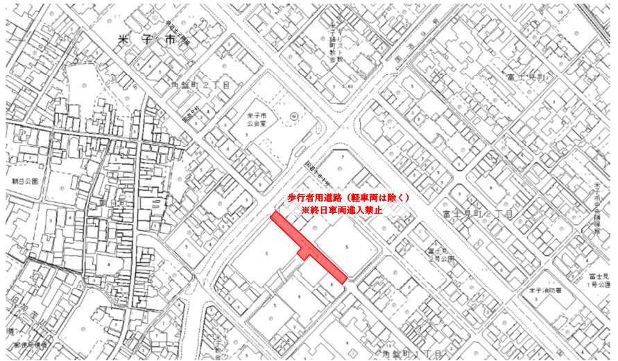 市道の交通規制変更箇所図