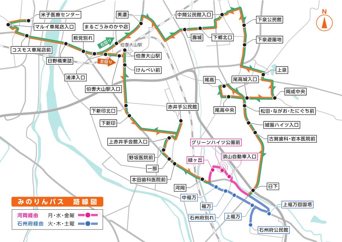 みのりんバス路線図