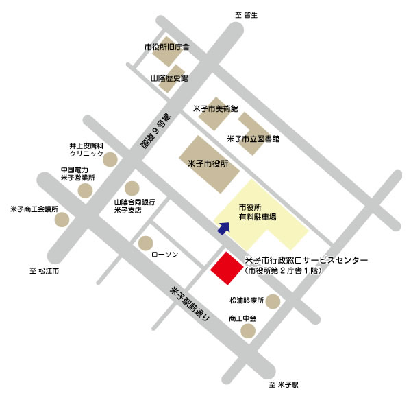 行政窓口サービスセンター位置図
